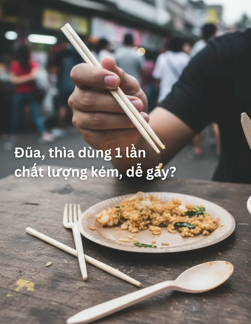 Đũa thìa dùng một lần dễ gãy